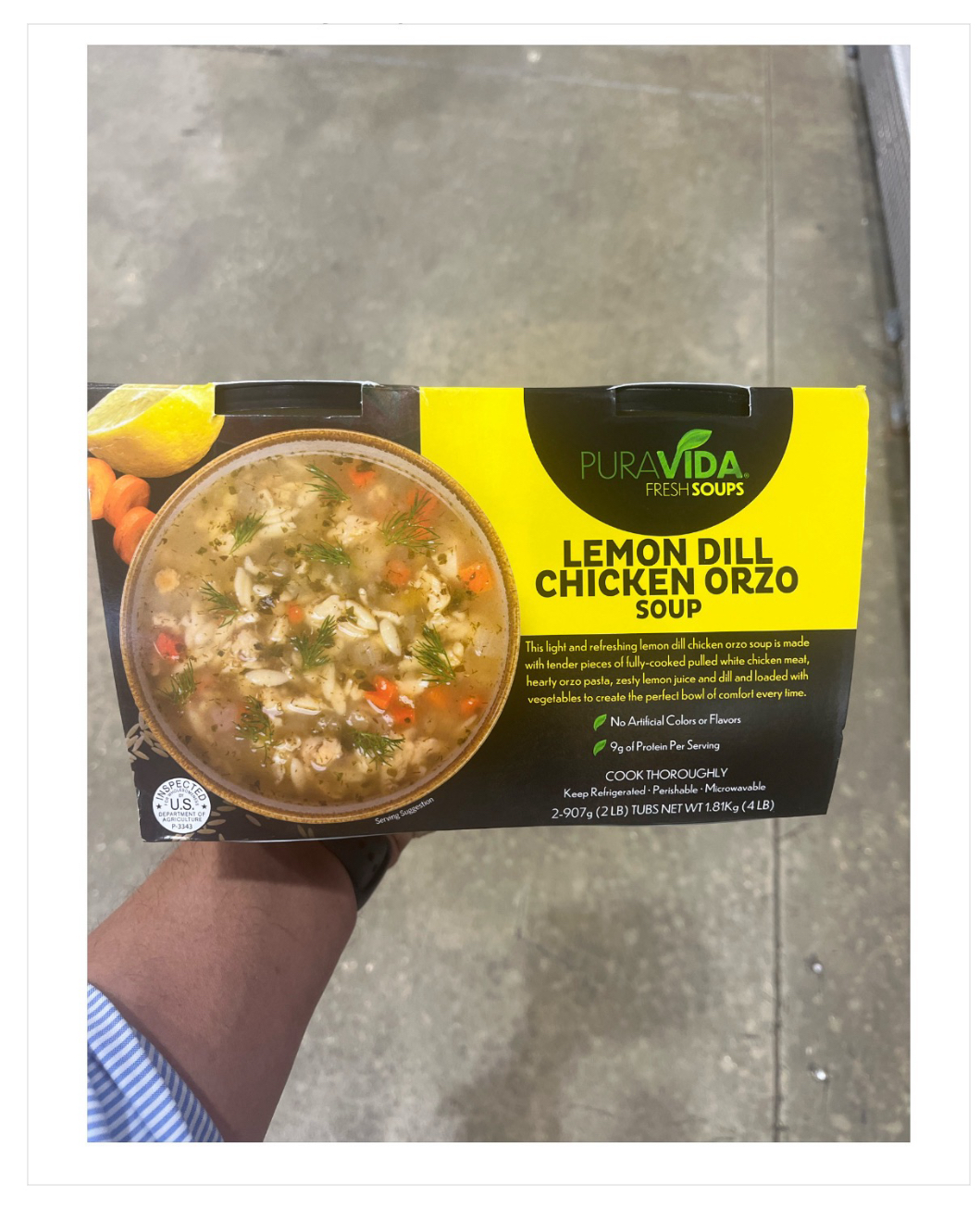 Pura Vida Foods Lemon Dill Chicken Orzo Soup 2-32 oz
