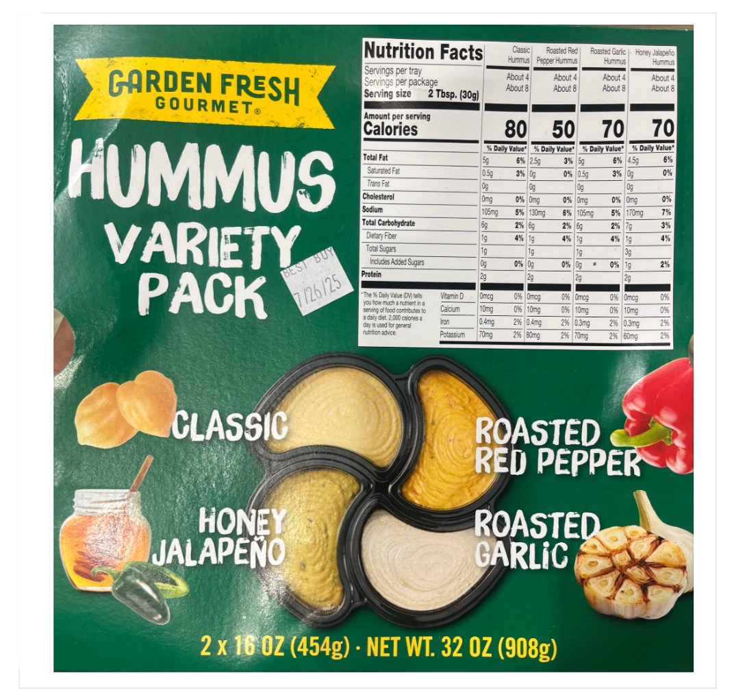 Garden Fresh Hummus Variety Pack 2-16 oz