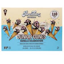 Brother’s Junior Ice Cream Cones 18 ct