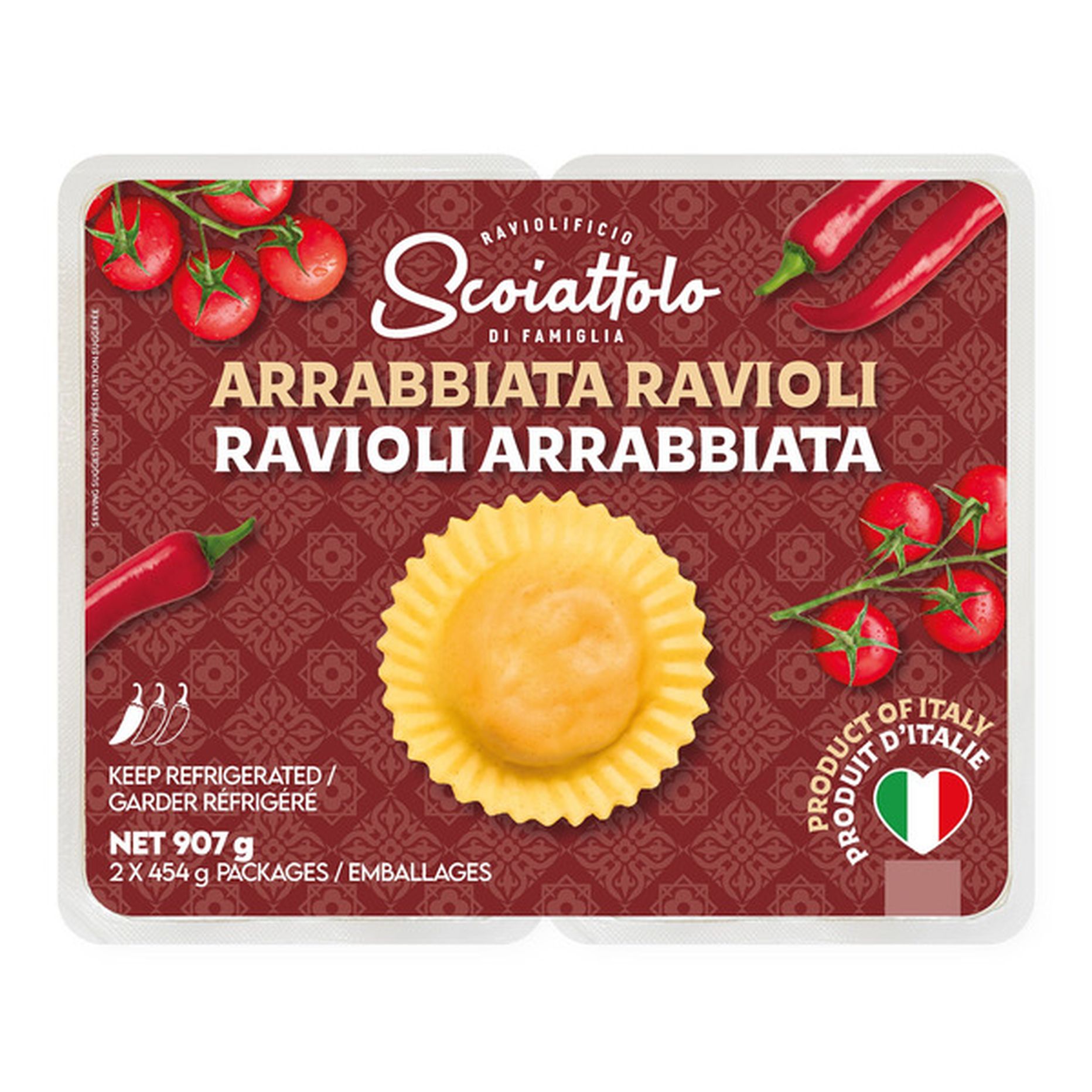 Scoiattolo Spicy Arrabiata Ravioli 2-16 oz