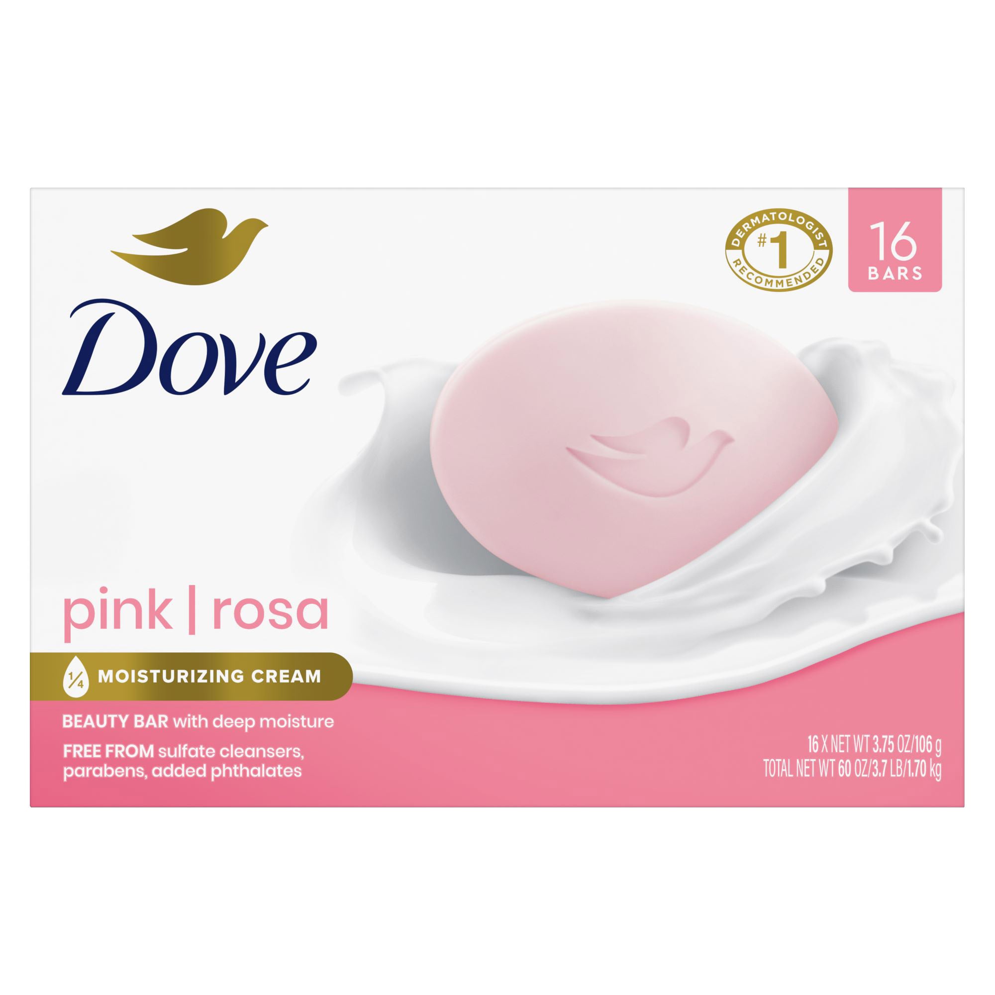 Dove Pink Bar Soap 16-3.75 oz