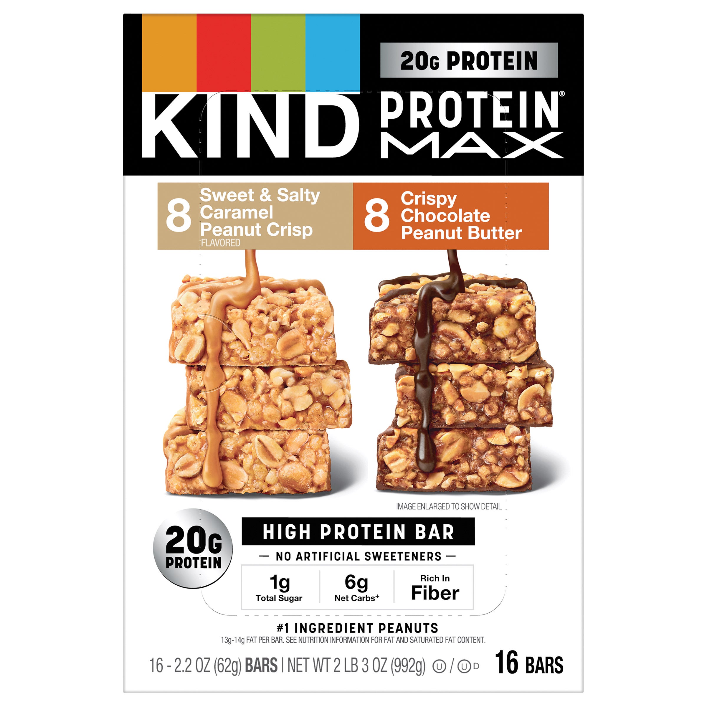 Kind Protein Max Caramel & Peanut Butter Chocolate 16-2.2 oz