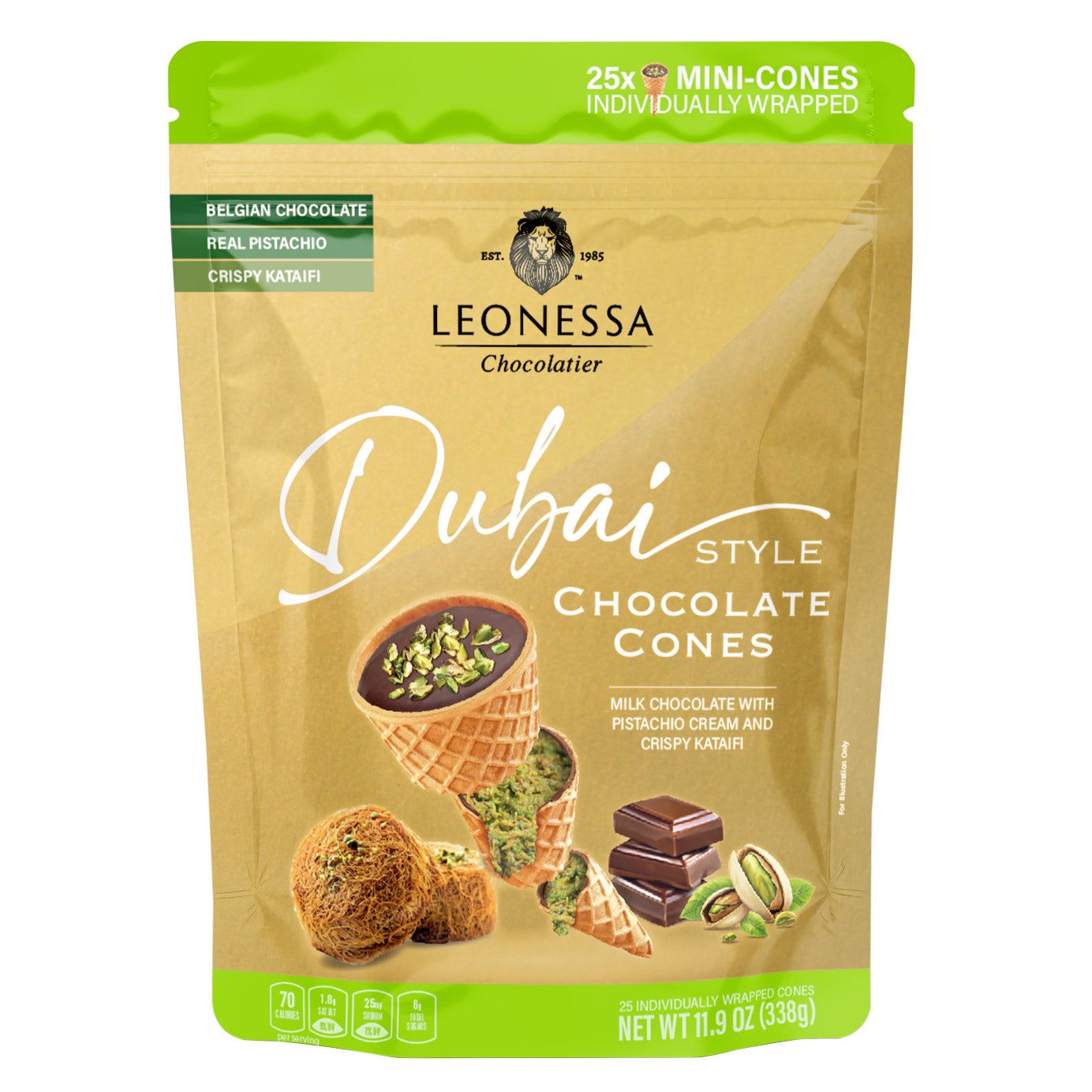 Leonessa Dubai Chocolate Cone 11.9 oz