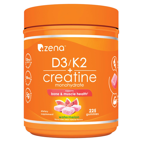 Zena Creatine + D3 K2 Gummies 225 ct