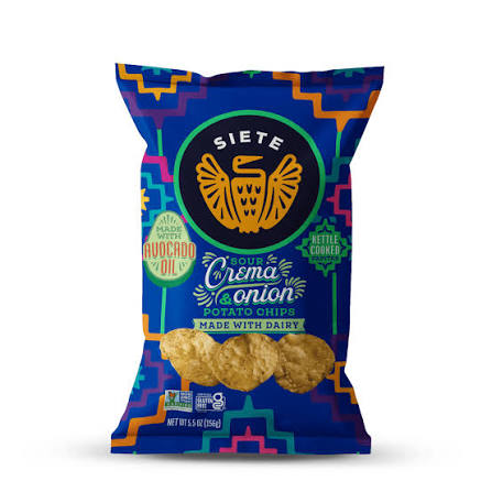 Siete Sour Crema and Onion Potato Chips 18 oz