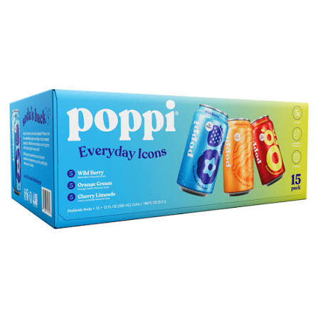 Poppi Soda Variety Pack Green  Blue 15-12 oz