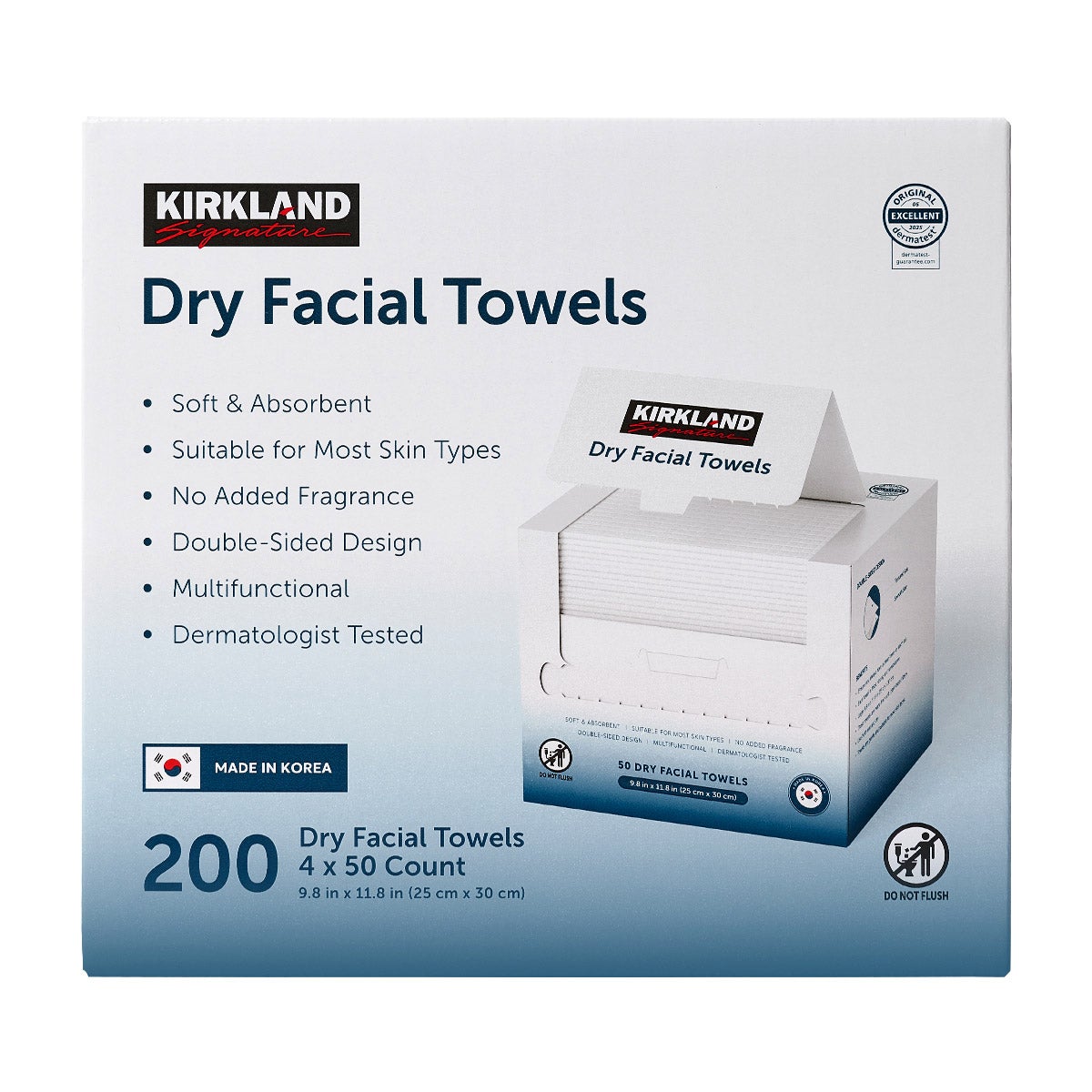 Kirkland Signature Daily Dry Facial Towel 4-50 ct