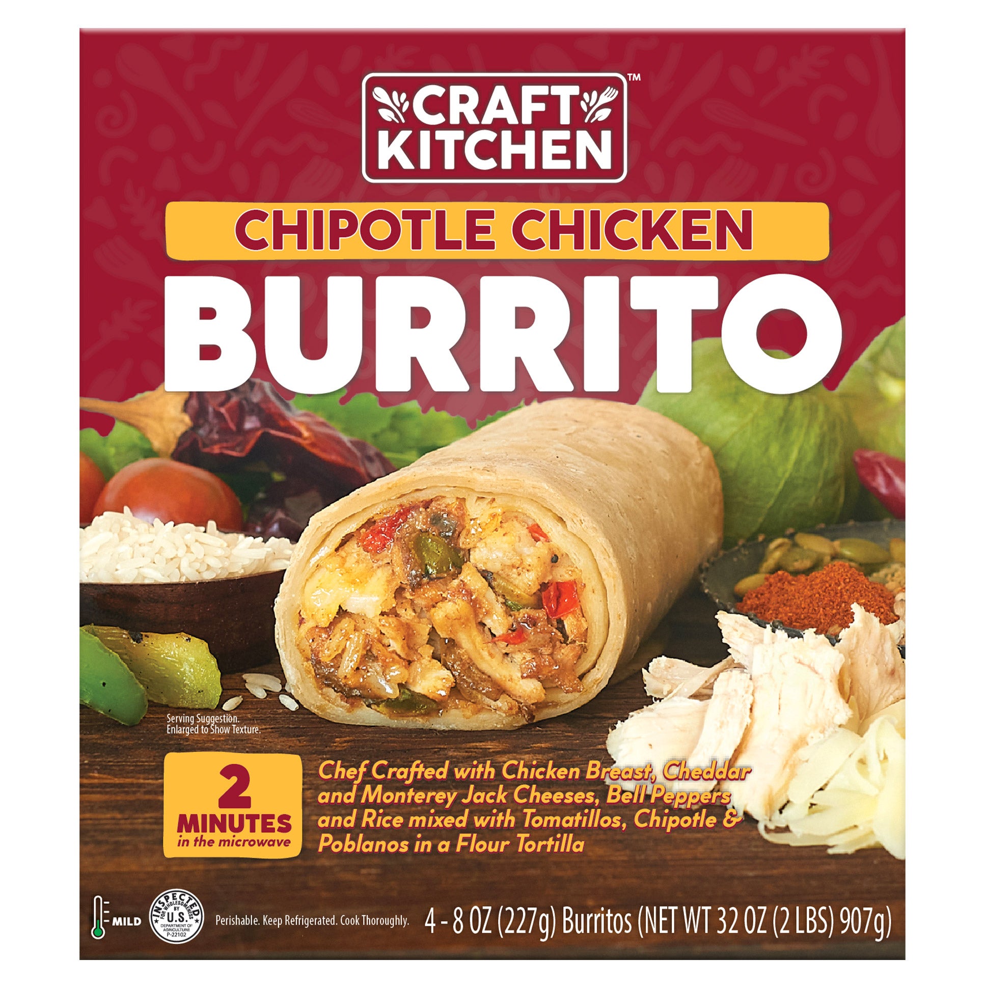 Craft Kitchen Chipotle Chicken Burritos 4-8 oz