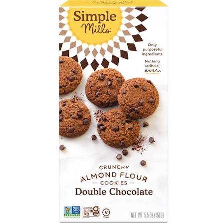 Simple Mills Double Chocolate Chip Almond Flour Cookies 16 oz
