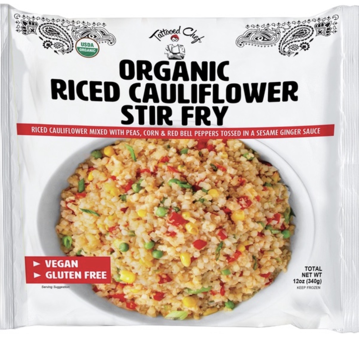Tattooed Chef Organic Riced Cauliflower Stir Fry 4-12 oz mF7ug