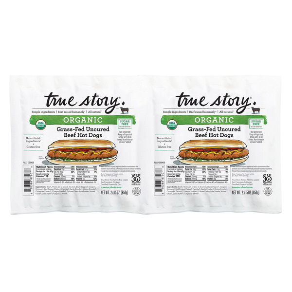 True Story Organic Hot Dogs 2-15 oz