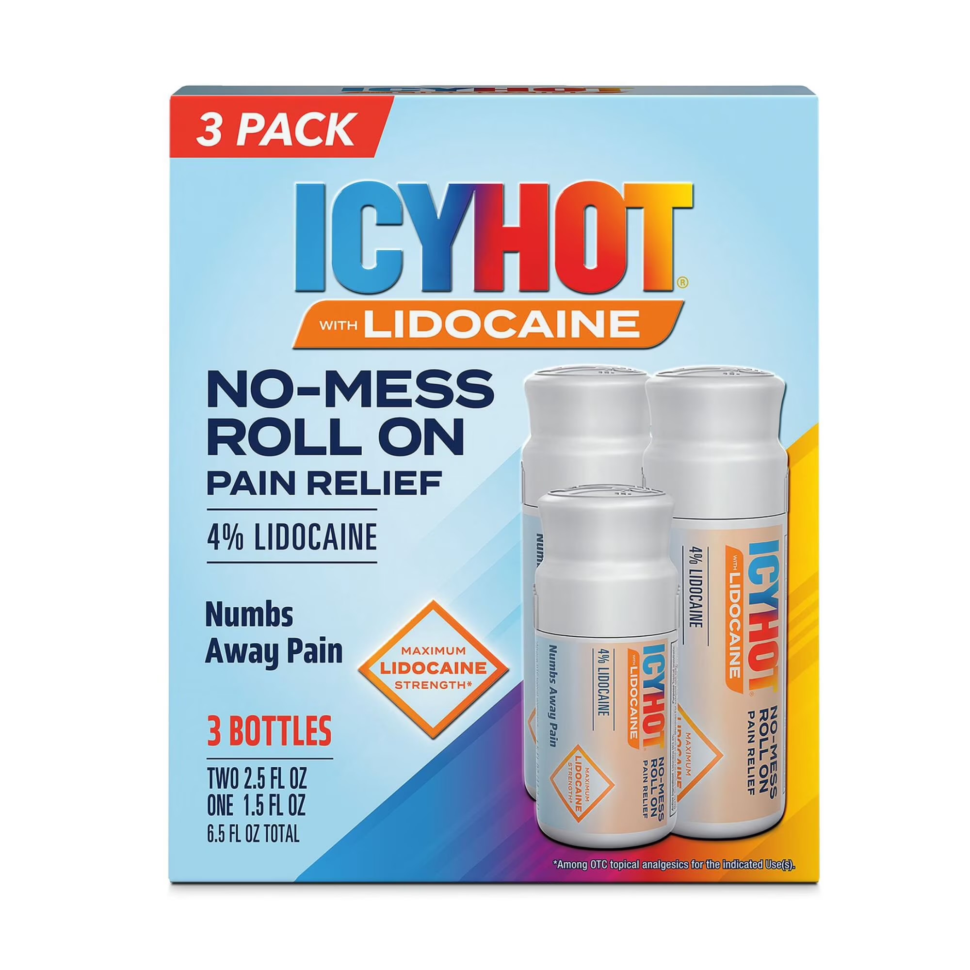 Icy Hot Lidocane Roll On 3 Pack
