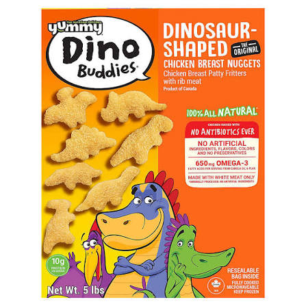 Yummy Dino Buddies Dinosaur Shaped Chicken Nuggets 5 lbs