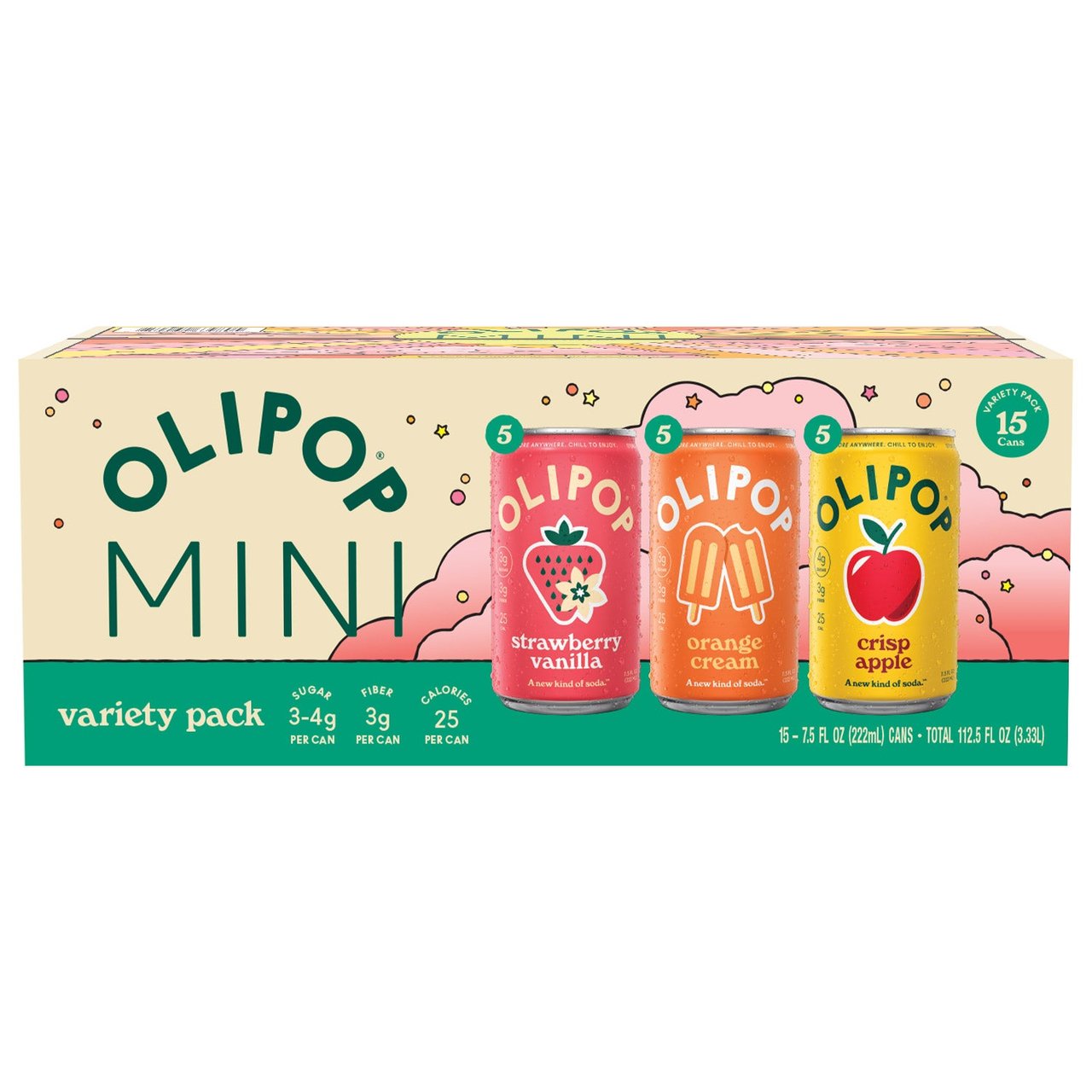 Olipop Mini Cans Variety Pack 15-7.5 oz