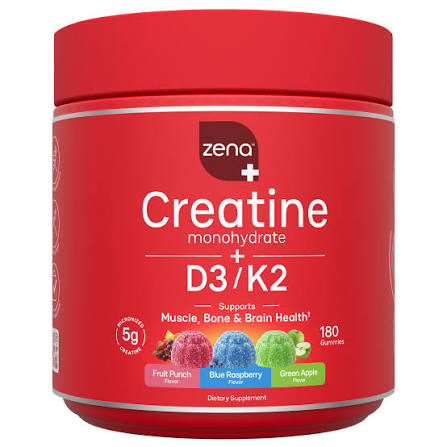 Zena Creatine + D3/K2 Gummie Variety Pack 180 ct