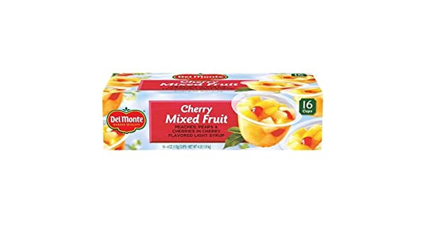Del Monte Cherry Mixed Fruit Bowl, 16 ct, 4 oz | La Comprita