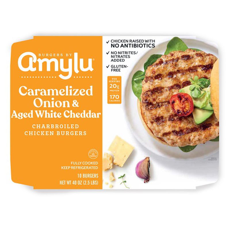 Amylu Onion and Cheddar Chicken Burger, 2.5 lbs | La Comprita