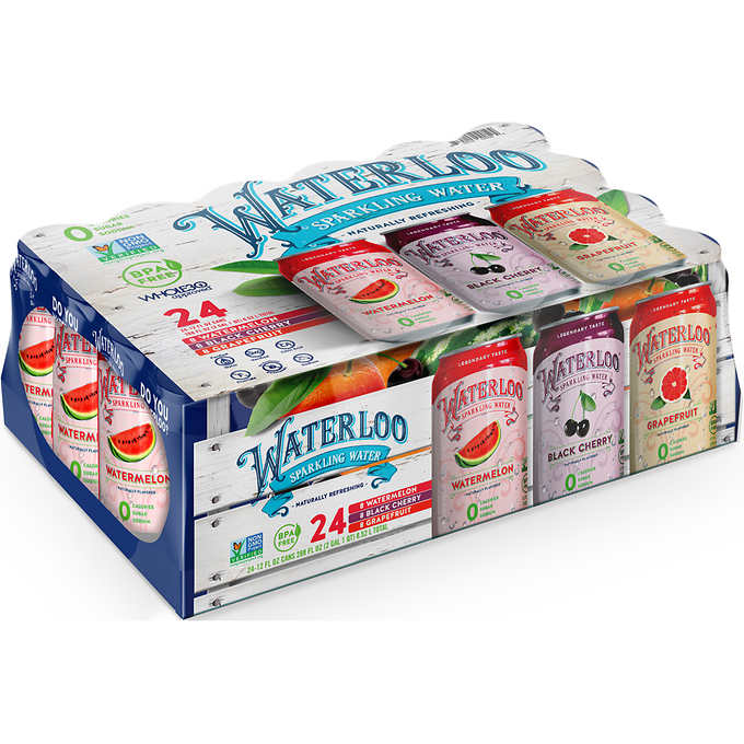 Waterloo Sparkling Water Variety, 24 ct, 12 oz cans La Comprita